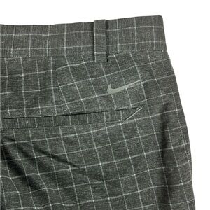 Nike Shorts Mens 34 Gray Black Check Stretch Golf Dri-Fit Tour Performance Chino